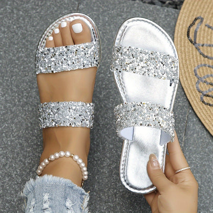 Women’s Rhinestone Flat Sandal