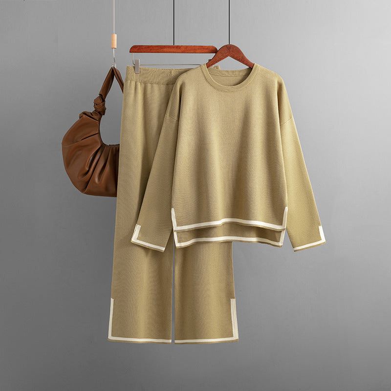 Women’s Contrast Knit Lounge Set