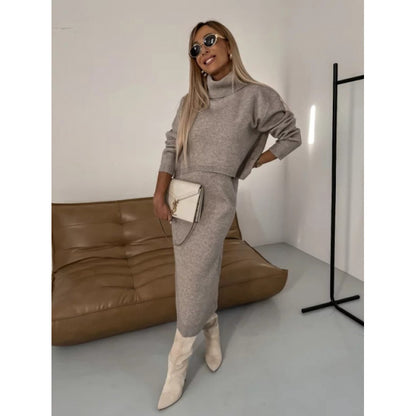 Effortless Elegance Knitwear Skirt Set
