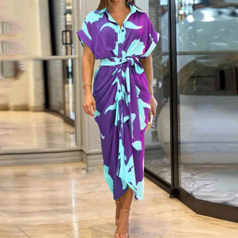 Women’s Printed A-Line Blouse Dress