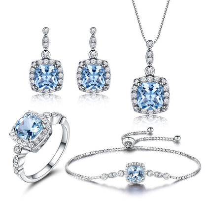 Elegant Sterling Silver Four-Piece Jewelry Set