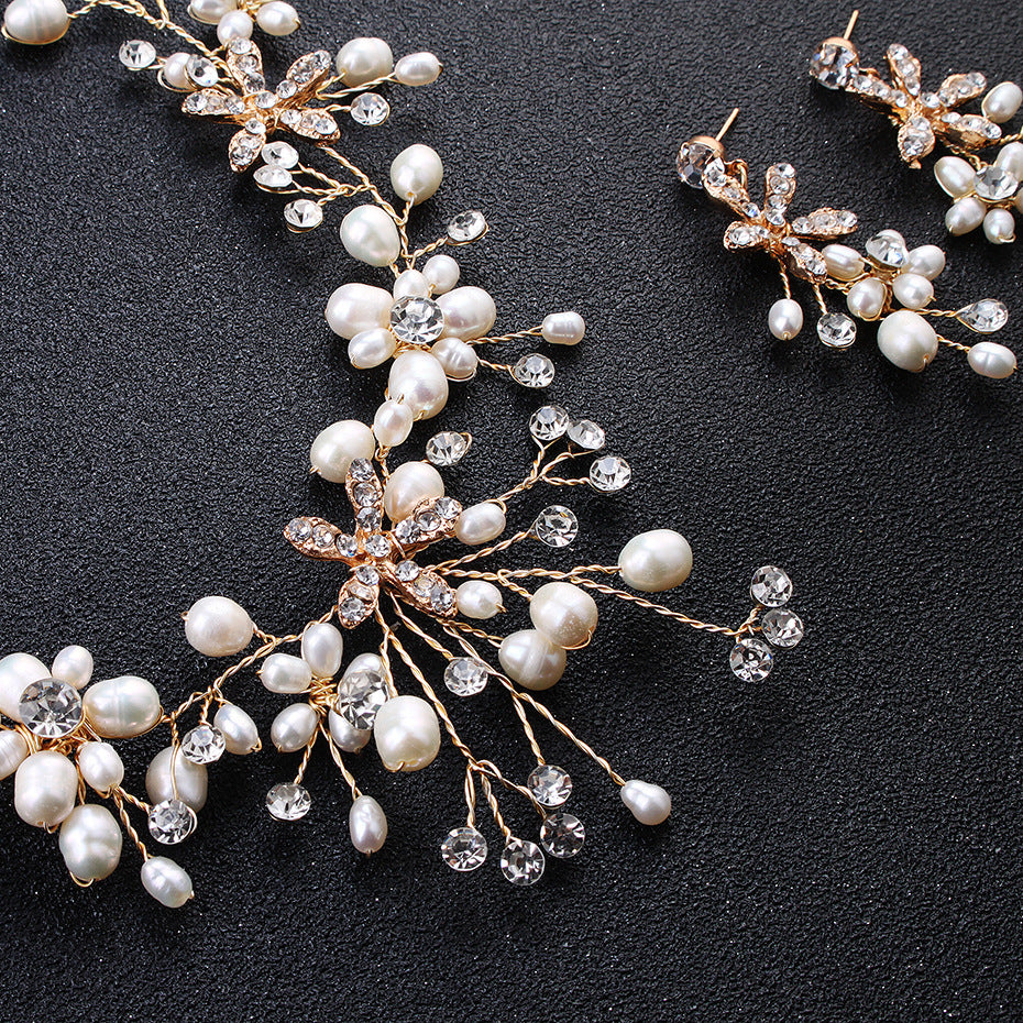Elegant Pearl Necklace & Earring Set