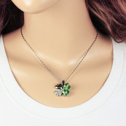 Crystal Clover Pendant Necklace