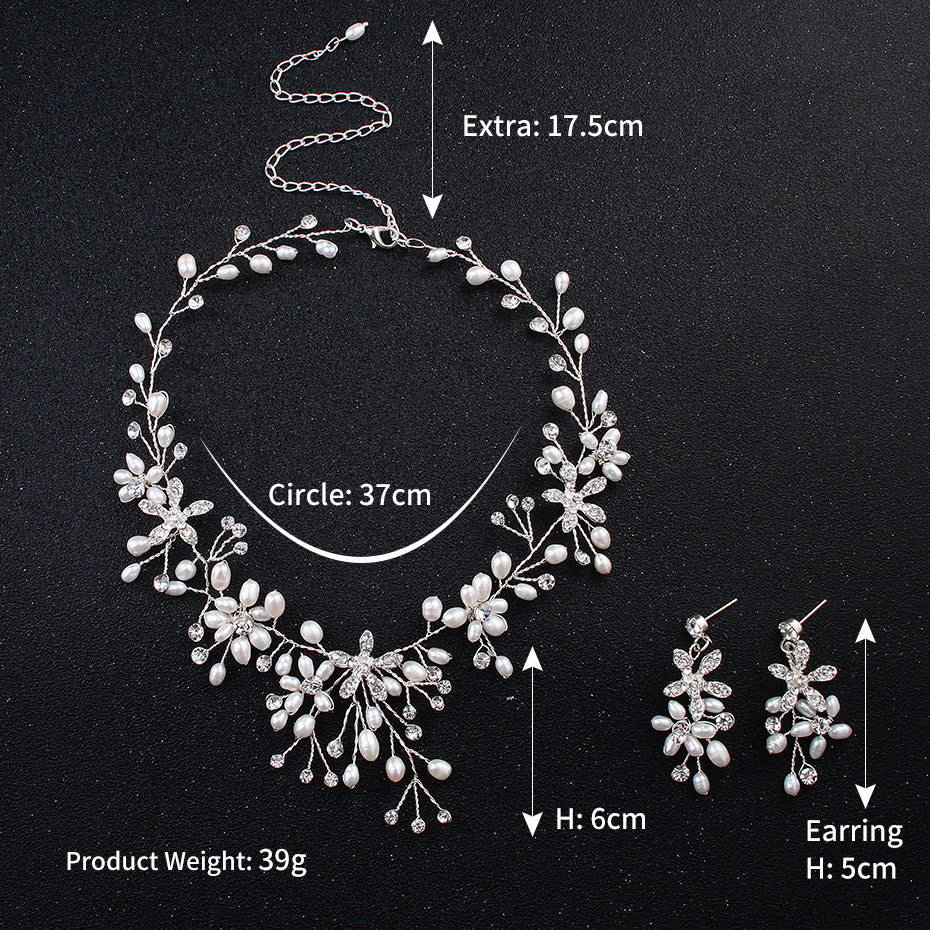 Elegant Pearl Necklace & Earring Set