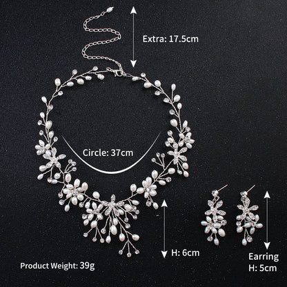 Elegant Pearl Necklace & Earring Set