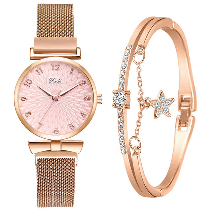 Elegant Mesh Strap Ladies Quartz Watch