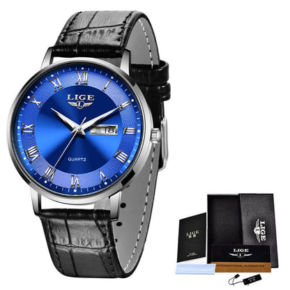 Dual Calendar Quartz Watch – Waterproof & Elegant