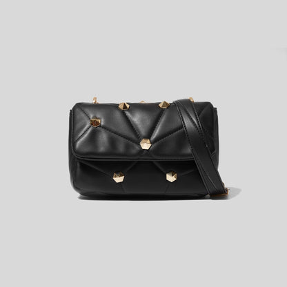 Stitched Diamond Accent Shoulder Bag