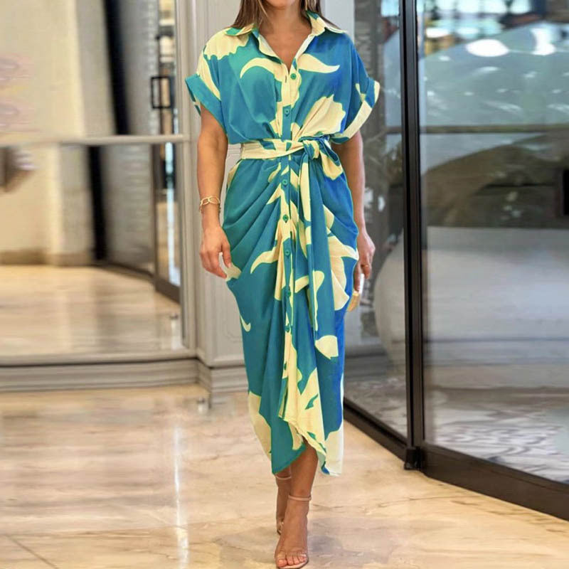 Women’s Printed A-Line Blouse Dress