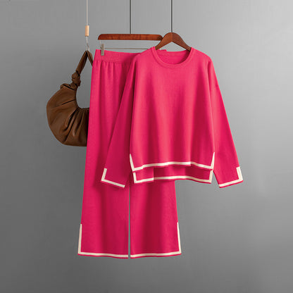 Women’s Contrast Knit Lounge Set