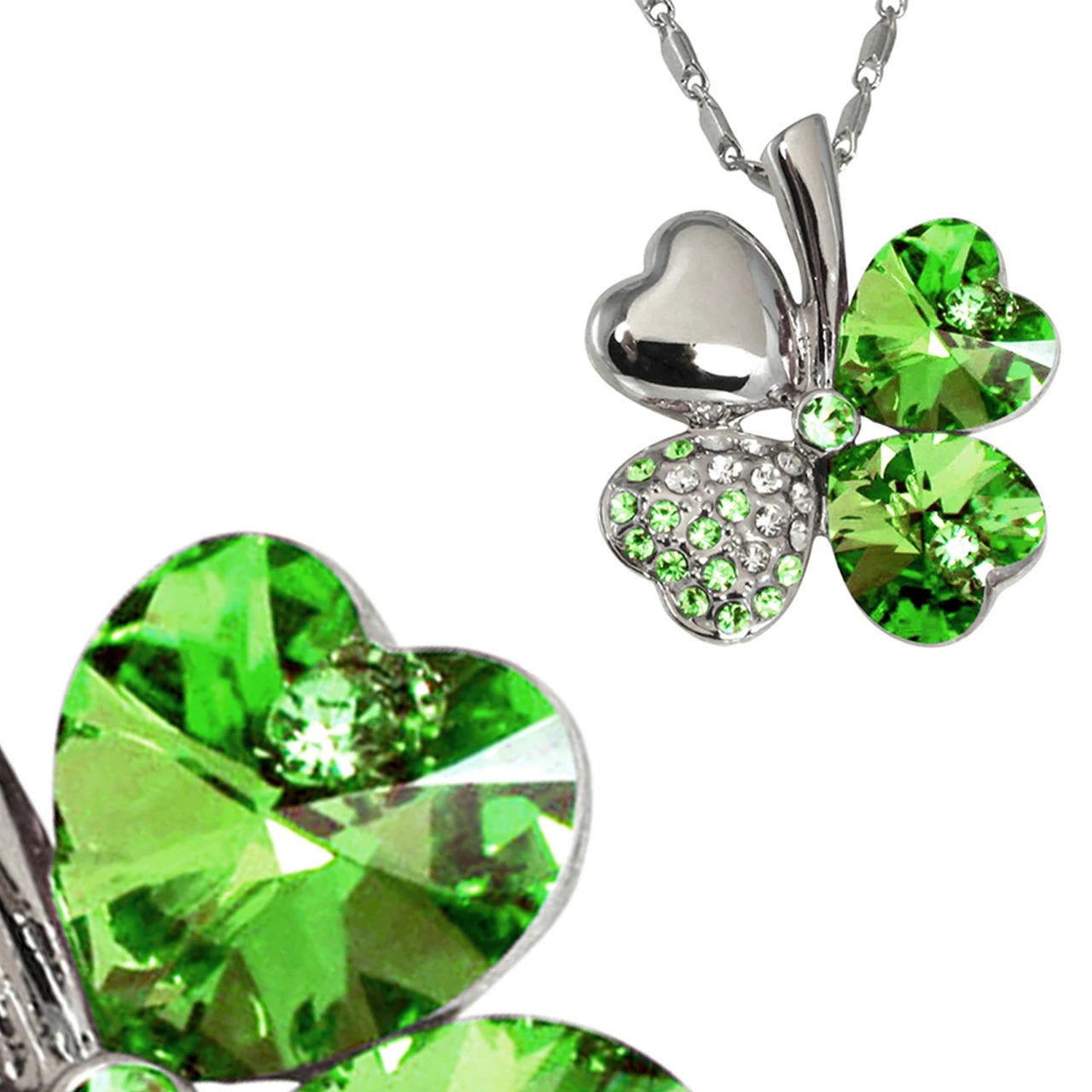 Crystal Clover Pendant Necklace