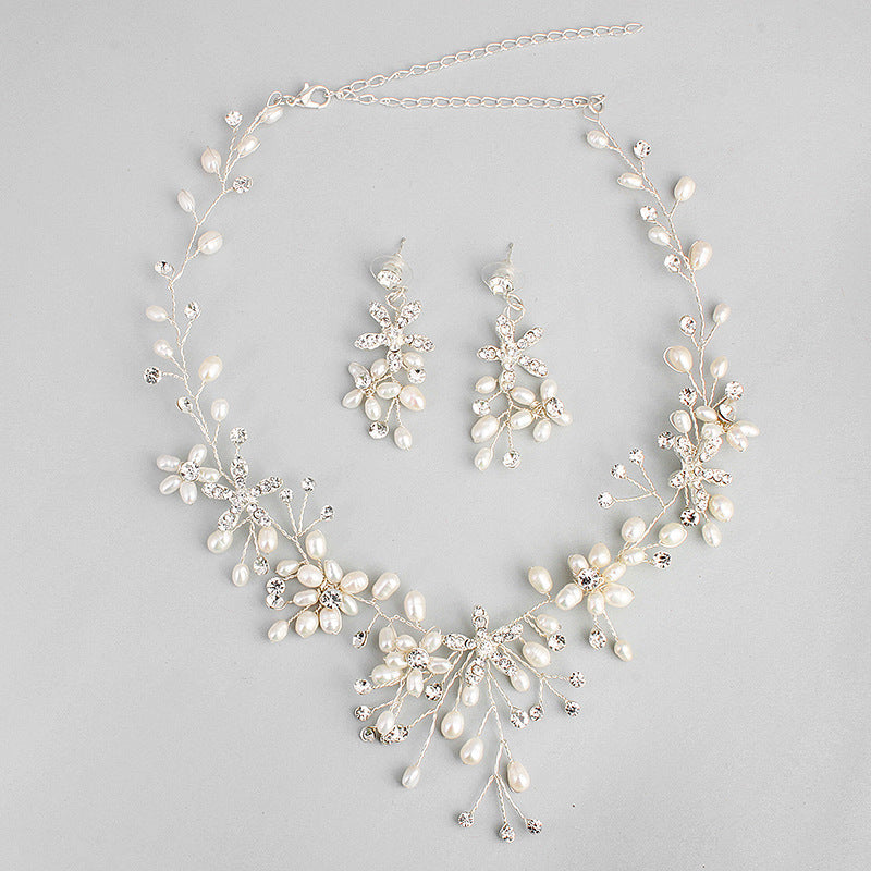 Elegant Pearl Necklace & Earring Set