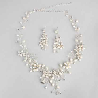 Elegant Pearl Necklace & Earring Set