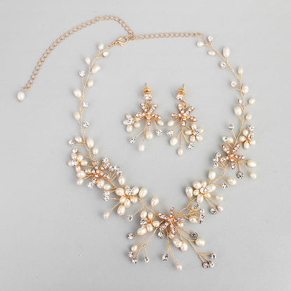 Elegant Pearl Necklace & Earring Set