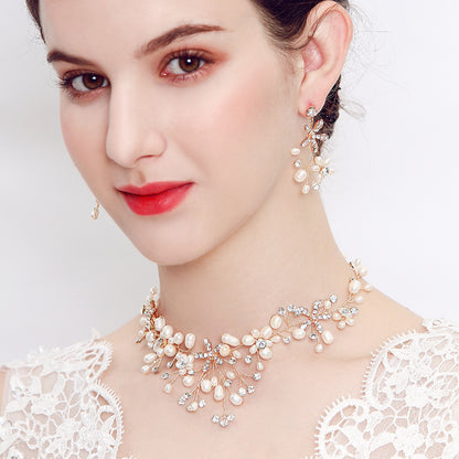 Elegant Pearl Necklace & Earring Set