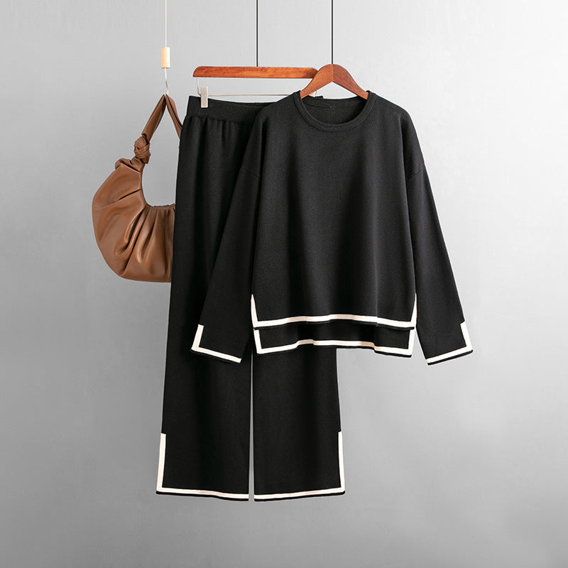 Women’s Contrast Knit Lounge Set