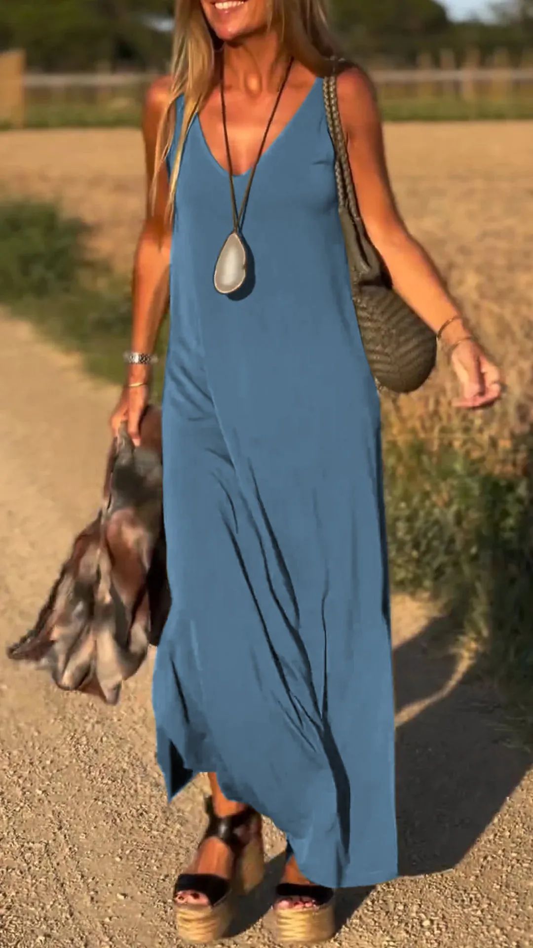 Sleeveless V-Neck Dress