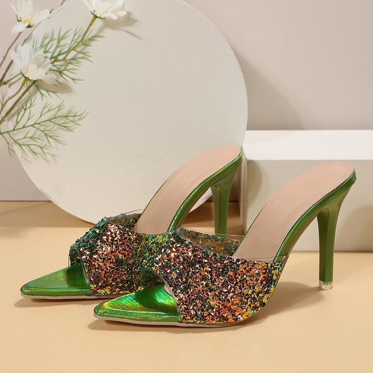 Elegant-Style Sequin High Heels Sandals