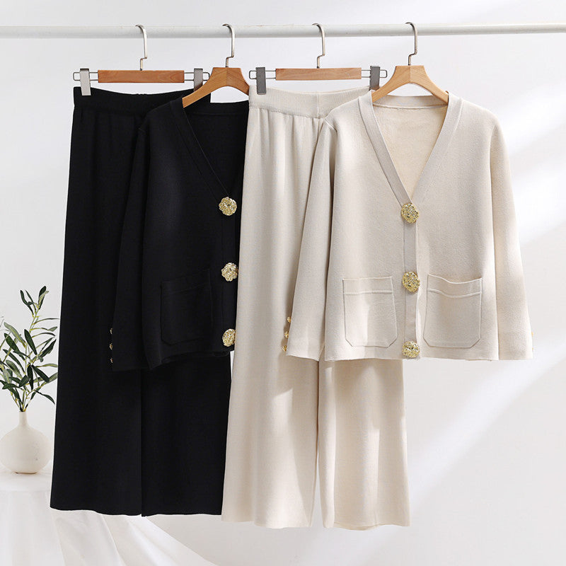 Women’s Cardigan & Wide-Leg Pants