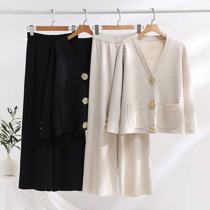 Women’s Cardigan & Wide-Leg Pants