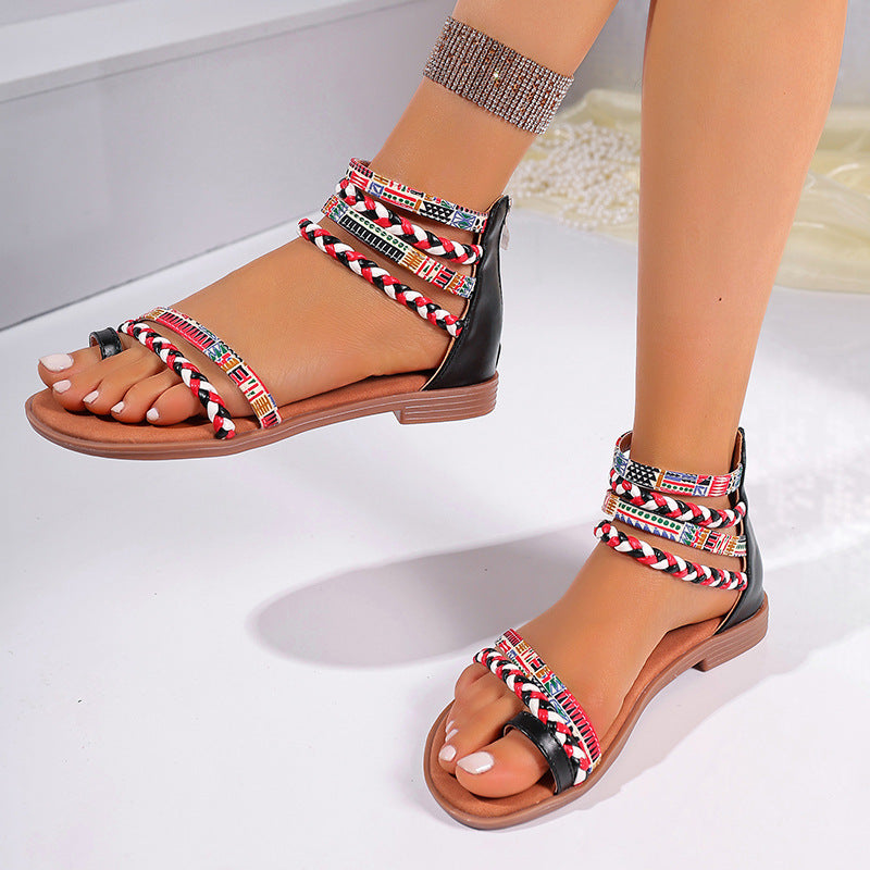 Ethnic Style Summer Flat Sandals