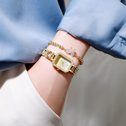 Women’s Rhinestone Compact Watch