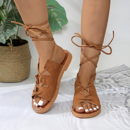 Lace-Up Flat Sandals
