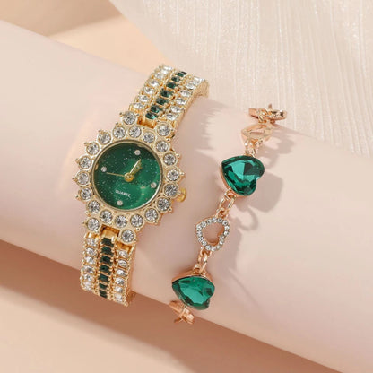 Luxury Five-Piece Quartz Watch & Jewelry Gift Set
