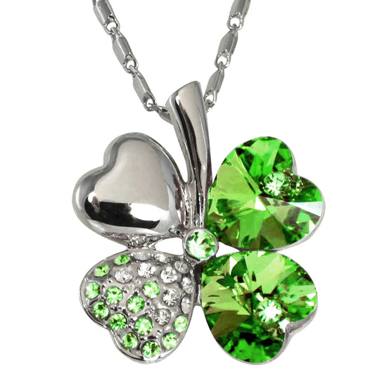 Crystal Clover Pendant Necklace
