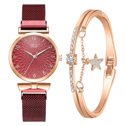 Elegant Mesh Strap Ladies Quartz Watch