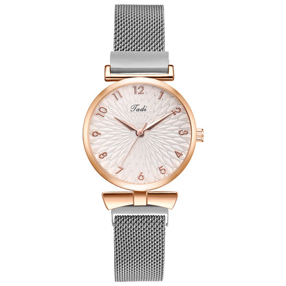 Elegant Mesh Strap Ladies Quartz Watch