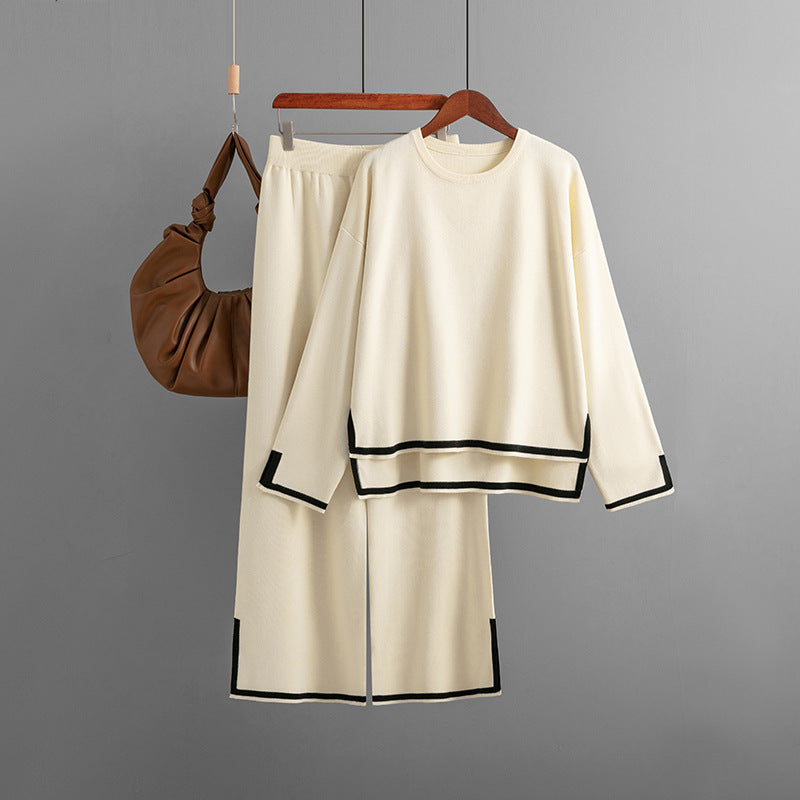 Women’s Contrast Knit Lounge Set