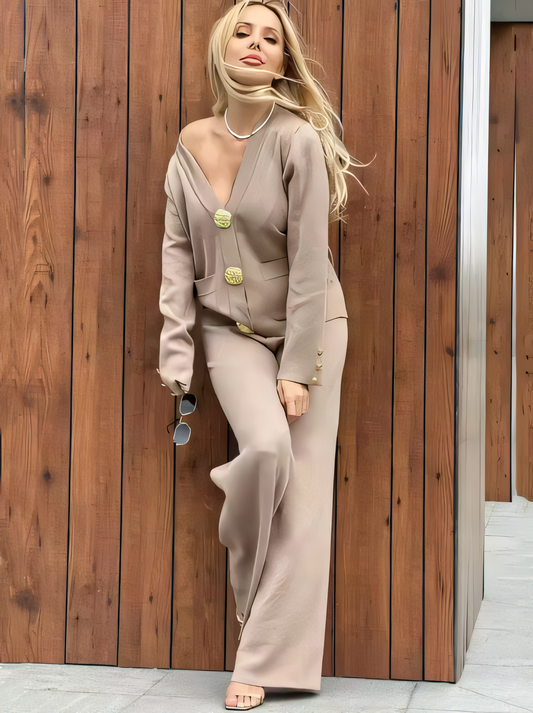 Women’s Cardigan & Wide-Leg Pants