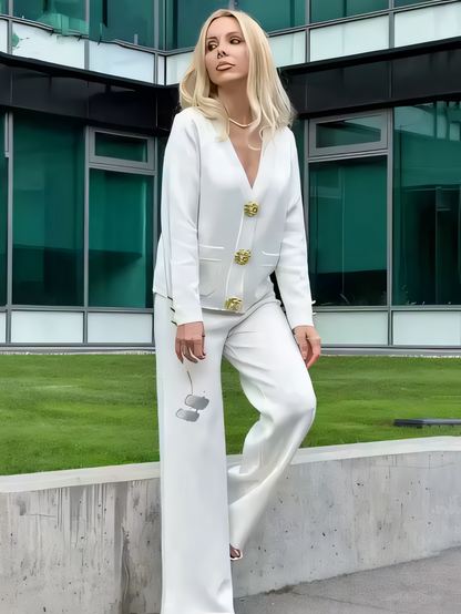 Women’s Cardigan & Wide-Leg Pants