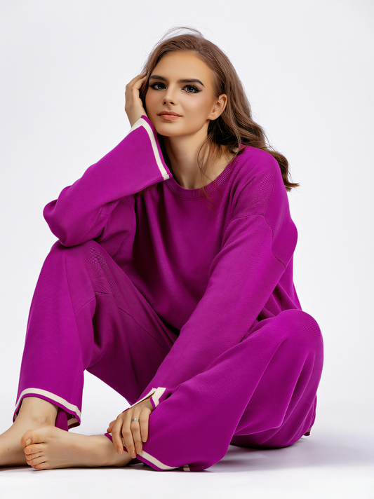 Women’s Contrast Knit Lounge Set