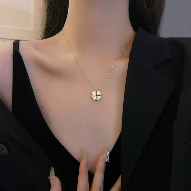 Luxury Four-Leaf Clover Pendant Necklace