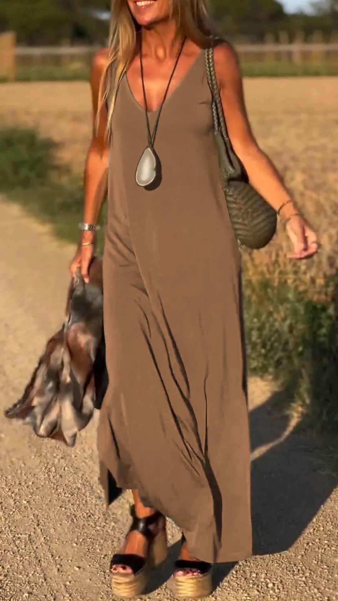 Sleeveless V-Neck Dress