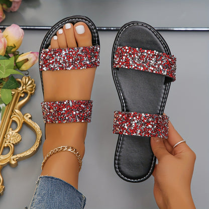 Women’s Rhinestone Flat Sandal