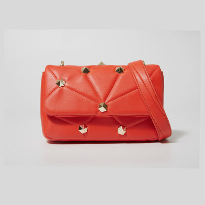 Stitched Diamond Accent Shoulder Bag