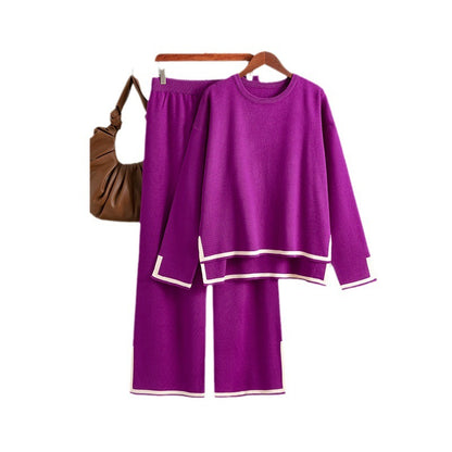 Women’s Contrast Knit Lounge Set